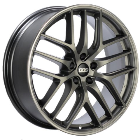 BBS CC-R 19x9 5x112 ET42 Satin Platinum Polished Rim Protector Wheel -82mm PFS/Clip Required