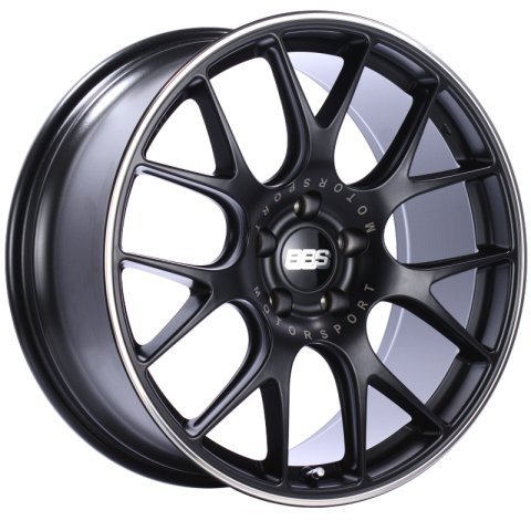 BBS CH-R 20x9 5x112 ET25 Satin Black Polished Rim Protector Wheel -82mm PFS/Clip Required