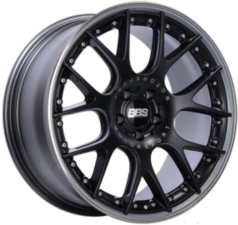 BBS CH-RII 21x10.5 5x112 ET17 CB66.5 Black Center Platinum Lip SS Rim Prot Wheel -82mm PFS/Clip Req