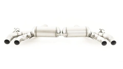 Remus 2017 BMW M550I xDrive G30 4.4L (N63R) Axle Back Exhaust w/Connection Tube/Chrome Tail Pipe Set (Bundled Kit)