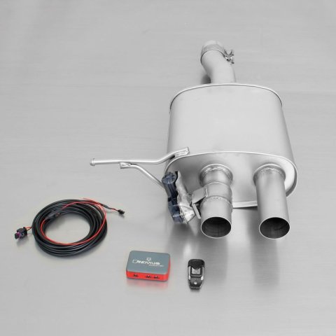 Remus 2014 Mini Cooper S F56 2.0T Axle Back Exhaust w/Adapter/Front Section/Blk Chrome Tail Pipe Set (Bundled Kit)