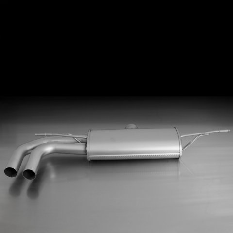 Remus 2012 Audi A3 3 Door 2015 Axle Back Exhaust w/Rolled Edge Chrome Tail Pipe Set (1x rms044112 0500, 2x rms0006 55SR)