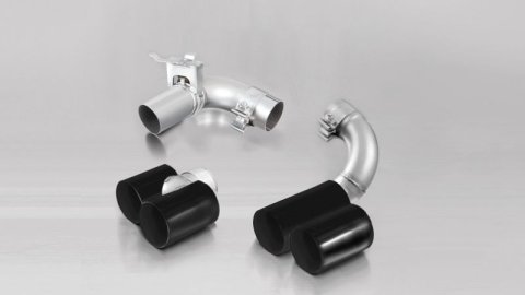 Remus 2012 BMW 3 Series F30/F31 2.0L (B48B20) Axle Back Exhaust w/Black Chrome Tail Pipe Set (1x rms086514 1500, 1x rms086514 1604GB)
