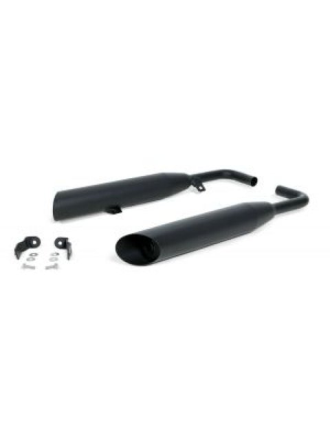 Remus 2017 Triumph Bonneville Bobber Custom Slash Cut Black Slip On - Left & Right Side (1x rms7702 918117L, 1x rms7702 918117R)