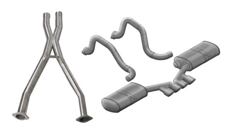 Corsa 97-04 Chevrolet Corvette (C5) 2.5in Sport Cat-Back Exhaust - 3.5in Tigershark Tips