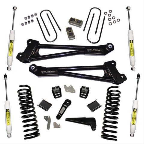 Superlift 13-18 Dodge Ram 3500 4WD 4in Lift Kit Replacement Radius Arms w/ Superlift Shocks (Bundled Kit)
