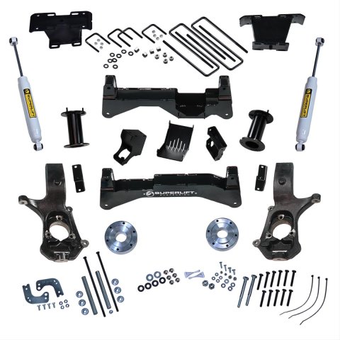 Superlift 14-18 Chevy Silv 4WD w/ Alum/Stamped Steel Control Arms 8in Lift Kit w/ SLF Rear Shocks (Bundled Kit)