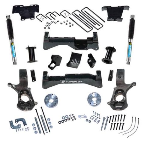 Superlift 14-18 Chevy Silv 4WD w/ Alum/Stamped Steel Control Arms 8in Lift Kit w/ BIL Rear Shocks (Bundled Kit)