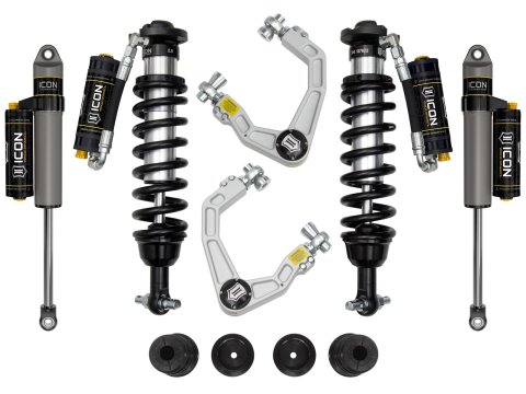 ICON 19-21 Ford Ranger 0-3.5in Stage 5 Suspension System w/ Billet UCA Alum Knuckle (1x ico191205, 1x ico97730CP, 1x ico98520DJ, 1x ico91355C)