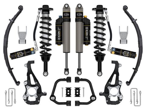 ICON 21-24 Ford F-150 4WD 2.5 Series Stage 4 Tubular CDXS Suspension System w/ Leaf Pack (Bundled Kit)