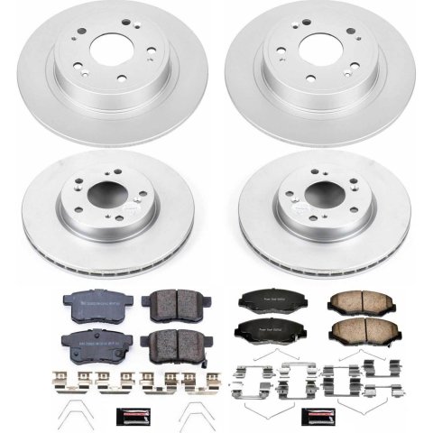 Power Stop 13-17 Honda Accord Front & Rear Z17 Evolution Geomet Coated Brake Kit (1x psbCRK5368, 1x psbCRK6490)