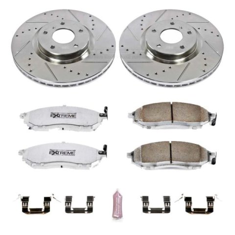 Power Stop 12-13 Infiniti M35h Front & Rear Z26 Street Warrior Brake Kit (1x psbK2427-26, 1x psbK112-26)