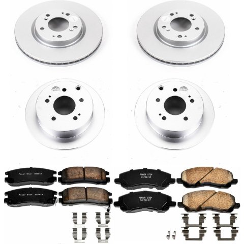 Power Stop 06-12 Mitsubishi Eclipse Front & Rear Z17 Evolution Geomet Coated Brake Kit (1x psbCRK094, 1x psbCRK155)