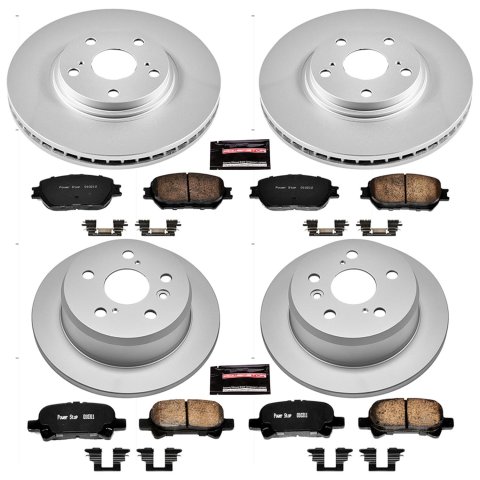 Power Stop 02-04 Toyota Camry Front & Rear Z17 Evolution Geomet Coated Brake Kit (1x psbCRK2417, 1x psbCRK1143)