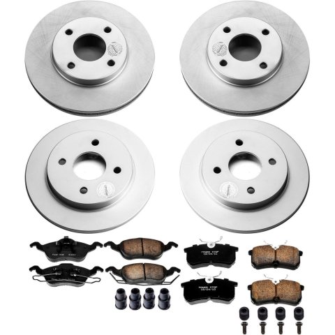 Power Stop 01-04 Ford Focus Front & Rear Z17 Evolution Geomet Coated Brake Kit (1x psbCRK1358, 1x psbCRK1363)