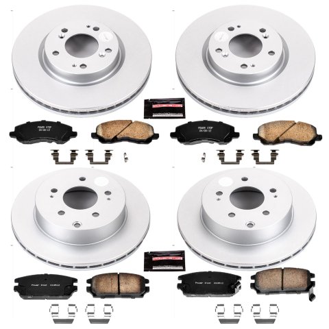 Power Stop 06-12 Mitsubishi Eclipse Front & Rear Z17 Evolution Geomet Coated Brake Kit (1x psbCRK094, 1x psbCRK3079)