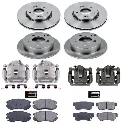 Power Stop 05-09 Hyundai Tucson Front & Rear Autospecialty Brake Kit w/Calipers (1x psbKCOE165B, 1x psbKCOE5214)