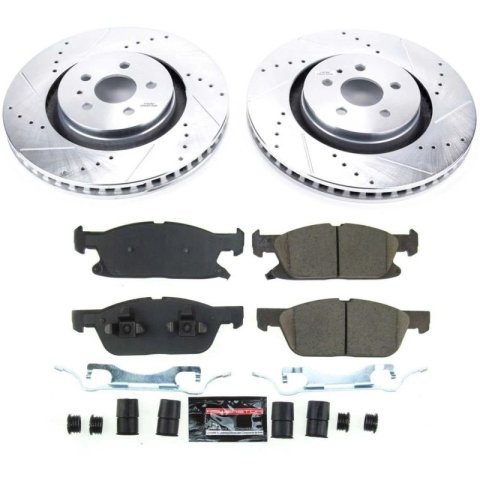 Power Stop 2019 Ford Edge Front & Rear Z23 Evolution Sport Brake Kit (1x psbK7417, 1x psbK8321)