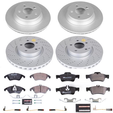 Power Stop 10-14 Mercedes-Benz E350 Front & Rear Euro-Stop Brake Kit (1x psbESK7496, 1x psbESK5322)