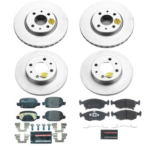 Power Stop 12-17 Fiat 500 Front & Rear Euro-Stop Brake Kit (1x psbESK6290, 1x psbESK6292)