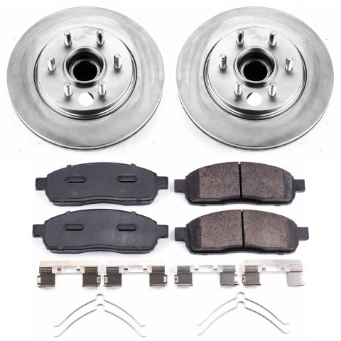 Power Stop 06-08 Lincoln Mark LT Front Z17 Coated Brake Kit (2x psbAR8594EVC, 1x psb17-1011)
