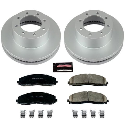 Power Stop 13-16 Ford F-450 Super Duty Front Z17 Coated Brake Kit (2x psbAR85153EVC, 1x psb17-1680)