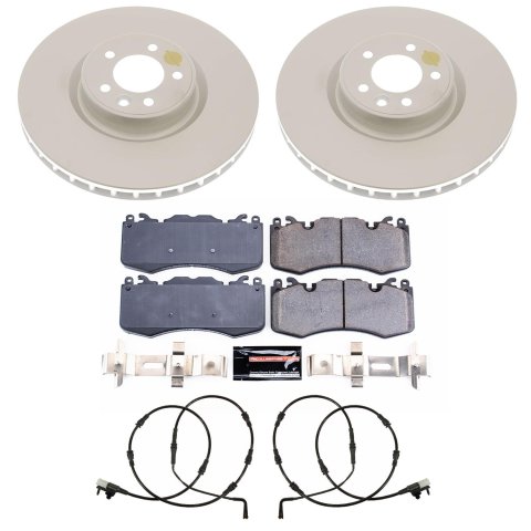 Power Stop 18-21 Land Rover Range Rover Sport Front Z23 Coated Brake Kit (1x psbZ23-1425, 2x psbEBR1409EVC, 1x psbSW-1692)