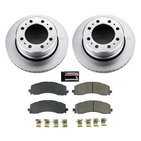 Power Stop 19-22 Ram 3500 Rear Z17 Coated Brake Kit (2x psbAR83067EVC, 1x psb17-2225)