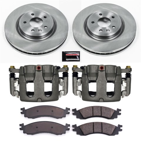 Power Stop 2010 Ford Taurus Front Autospecialty Kit w/Cals (1x psbL5214, 1x psbL5215, 2x psbAR8194, 1x psb16-1158)
