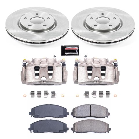 PowerStop Z17 Evolution Plus Stock Replacement Brake Kits with Calipers KCOE5959 Disc Kits, Autospecialty Kits, Front, Solid Surface Rotors, 2-piston Calipers, Chrysler, Dodge, Ram, Volkswagen, Kit
