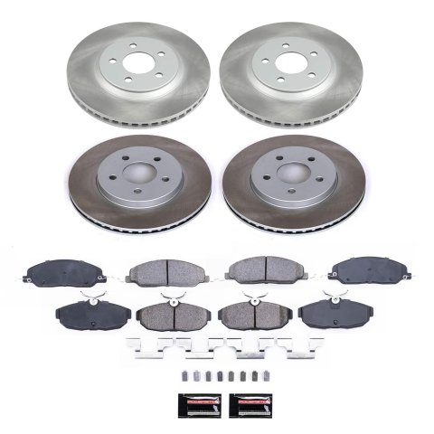 Power Stop 05-10 Ford Mustang Front and Rear Semi-Coated Rotor Kit (1x psbSC1380, 1x psbSC1384)