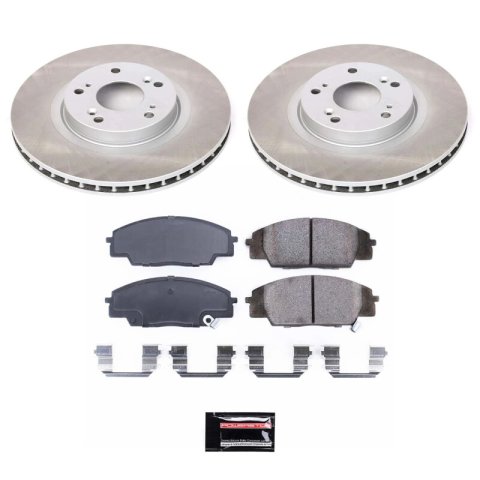 Power Stop 06-11 Honda Civic Front and Rear Semi-Coated Rotor Kit (1x psbSC1243, 1x psbSC2439)