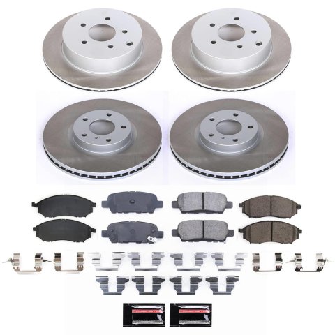 Power Stop 12-13 Infiniti M35h Front and Rear Semi-Coated Rotor Kit (1x psbSC112, 1x psbSC2427)