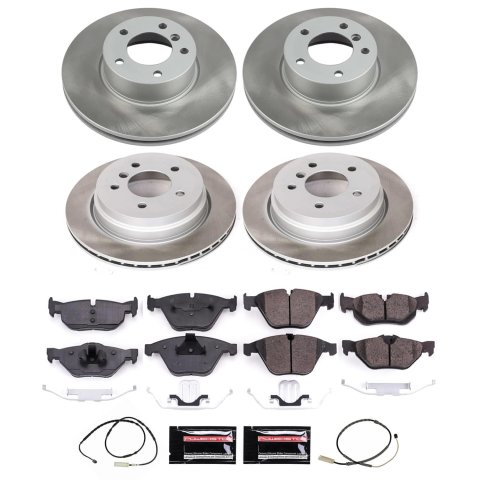 Power Stop 13-15 BMW X1 Front and Rear Semi-Coated Rotor Kit (1x psbSC6073, 1x psbSC7008)