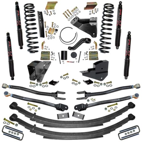 Skyjacker 6 In. Suspension Lift Kit 4-Link w/ Black MAX Shocks (1x skyF565V, 2x skyB8568, 2x skyB8593, 2x skyFR175S, 1x skyRAB2346, 1x skyF23484LA, 1x skyF23651S)