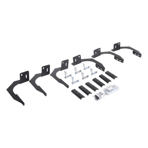 Go Rhino 09-14 Dodge Ram 1500 QC 4DR RB20 Slim Running Boards Kit (Incl. Brackets) - Tex. Blk (1x gor6941066, 1x gor69400080SPC)