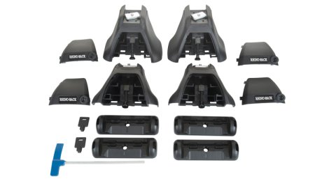 Rhino-Rack 12-13 Infiniti JX35 4 Door SUV Heavy Duty 2500 2 Bar Roof Rack - Black (1x rhrDK339, 2x rhrRB1375B, 1x rhrRLKHD)