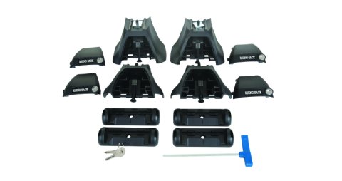 Rhino-Rack 06-08 Audi A4 4 Door Sedan Vortex 2500 2 Bar Roof Rack - Black (1x rhrDK031, 1x rhrRLKVA, 2x rhrVA118B)