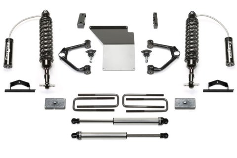 Fabtech 14-18 GM K1500 w/OE Alum. UCA 4in Budget UCA System w/DL 2.5 Resi Coilovers & Rear DL Shocks (1x fabFTS21219)