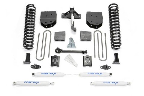 Fabtech 05-07 Ford F350 4WD 6in Basic Sys w/Perf Shks (1x fabFTS22024BK, 1x fabFTS22029BK, 1x fabFTS22043, 2x fabFTS7188, 2x fabFTS7266)