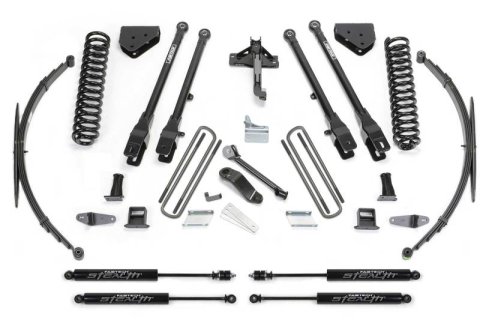 Fabtech 08-16 Ford F250/350 4WD 8in 4Link Sys w/Coils & Rr Lf Sprngs & Stealth (Bundled Kit)