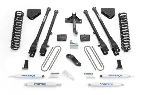 Fabtech 08-16 Ford F250/F350 4WD 4in 4Link Sys w/Coils & Perf Shks (Bundled Kit)