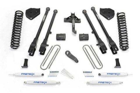 Fabtech 17-21 Ford F250/F350 4WD Gas 6in 4Link Sys w/Coils & Perf Shks (Bundled Kit)