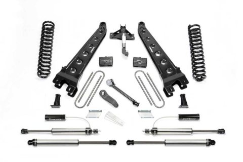 Fabtech 17-21 Ford F250/350 4WD Gas 6in Rad Arm Sys w/Coils & 2.25 Dl Resi Frt & Dl Rr Shks (Bundled Kit)