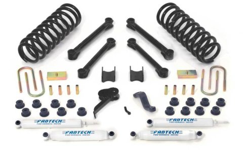 Fabtech 09-13 Dodge 2500/3500 4WD w/Diesel & Auto 4.5in Perf Sys w/Perf Shks (1x fabFTS23031, 1x fabFTS43000BK, 2x fabFTS7237, 2x fabFTS7333)
