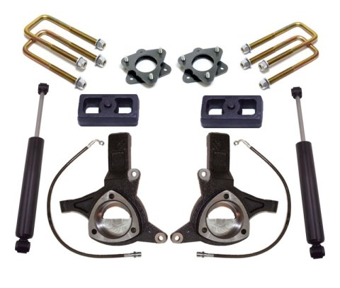 MaxTrac 07-16 GM C1500 2WD w/Cast Steel Susp. 6in/3in Spindle Lift Kit w/MaxTrac Shocks (1x mxt701330BL, 1x mxt901340)