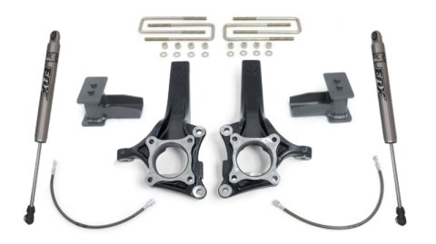 MaxTrac 09-14 Ford F-150 2WD 4in/2in MaxPro Elite Spindle Lift Kit w/FOX Shocks (1x mxt703440, 1x mxt903120F)
