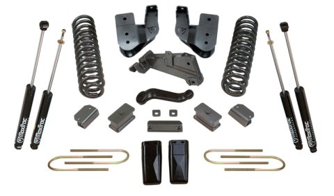 MaxTrac 13-18 RAM 3500 4WD 4in/1in MaxPro Coil Lift Kit w/Radius Arm Brkts & MaxTrac Shocks (Bundled Kit)