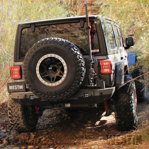 Westin Jeep Wrangler JL 18-21 WJ2 Rear Bumper w/ Tire Carrier (1x wes59-82035A, 1x wes59-82035B)