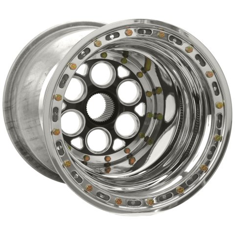 Weld Racing Wheels 735B-51855BC-6 15x18 Black Magnum Sprint 42-Spline 5" BS OBL - Black Cover